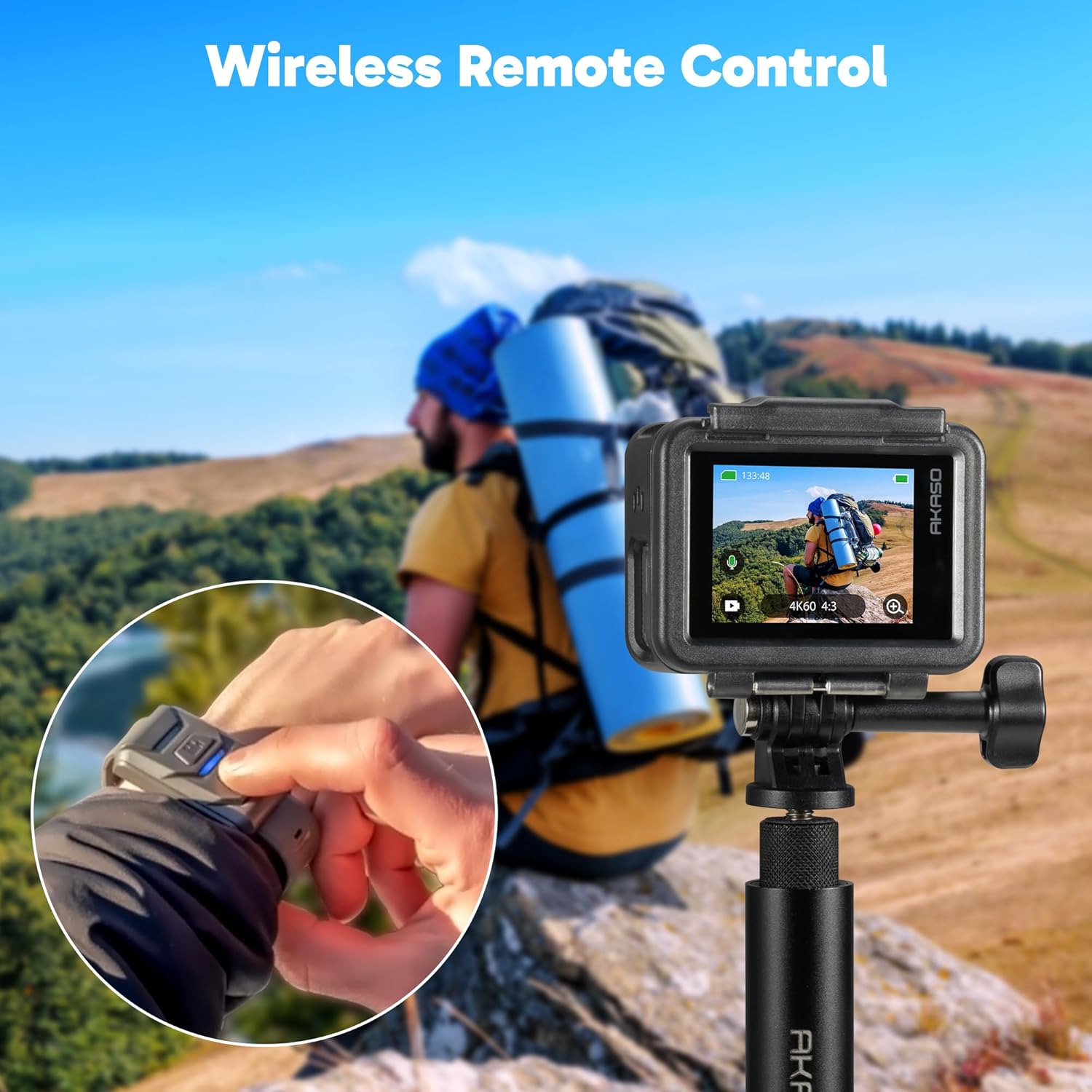 AKASO Brave 8 Lite Waterproof Action Camera - 4K60 Ultra HD Video, 20MP Photos, HDR, Dual Screen, SuperSmooth Stabilization, 8X Slow Motion, 4X ZOOM, Super Wide Angle, and Accessory Kits